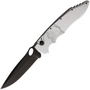 Piranha P11ST Auto Mini Predator Black Spear Point Button Lock Knife Silver Handles