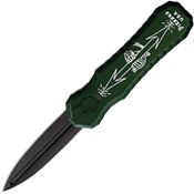 Piranha P8GT Auto Excalibur Tactical OTF Black Knife Green Handles