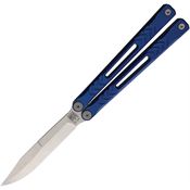 Revo NXSSABL Nexus Balisong Stonewash Folding Knife Blue Handles