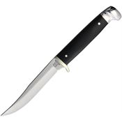 Rough Rider 2377 Small Highland Satin Fixed Blade Knife Black Handles