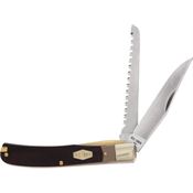 Schrade 1191225 OT Buzz Saw Trapper Knife Brown Delrin Handles