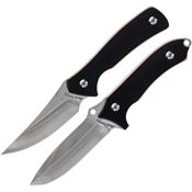 Schrade P1183267 Uncle Henry 2 Fixed Combo Satin Fixed Blade Knife Black Handles
