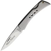 Silver Falcon 520 Small Lockback Knife Brushed Stainless Handles