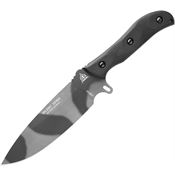 TOPS HERO04C Silent Hero Gray Striped Fixed Blade Knife Black Handles