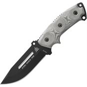 TOPS SE105E Eagle Hunter Point Black Fixed Blade Knife Black Linen Handles