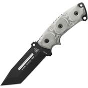 TOPS SE105F Eagle Tanto No Saw Black Fixed Blade Knife Black Linen Handles