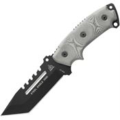 TOPS SE105D Eagle Tanto Saw Black Fixed Blade Knife Black linen Handles