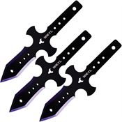 Toro 086 Muerto Black Fixed Blade Purple Plated Throwing Knives Set