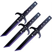 Toro 089 Diablo Black Fixed Blade Purple Throwing Knives Set