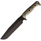 Wachtman 004ODS Grandmaster Black Fixed Blade Knife OD Green Handles