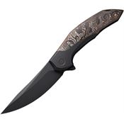 We 22008B1 Merata Framelock Knife Copper Foil Carbon Fiber Handles