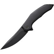 We 22008A1 Merata Knife Ti Black Stonewash Knife Black Handles