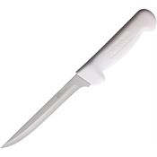 Wiebe 028 Mila Fillet Satin Fixed Blade Knife White Handles