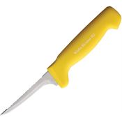 Wiebe 025 Skinner HZ Knife Satin Fixed Blade Knife Yellow Handles