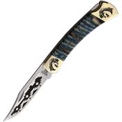 Yellowhorse 420 Native Horses Custom Buck 110 Lockback Knife Blue Mammoth Handles