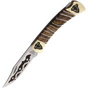 Yellowhorse 424 Buffalo Custom Buck 110 Lockback Knife Brown Mammoth Handles