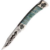 Yellowhorse 425 Native Warrior Custom Buck 110 Lockback Knife Green Mammoth Handles