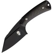 Akeron 002CF La Sanction by Bastinelli Black Stonewash Fixed Blade Knife Carbon Fiber Handles