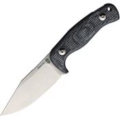 Akeron 003MB Eklipse Micarta by Tony Lopes Stonewash Fixed Blade Knife Black Handles