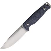 Akeron 005MB Ekinox V3 Stonewash Fixed Blade Knife Black Micarta Handles