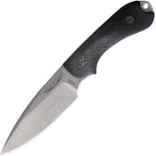 Bradford Knives 3FE201A Guardian 3 Stonewash Fixed Blade Knife 3D Microtextured Black Handles