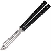 Bladerunners Systems RPTSSBR Replicant Balisong Trainer Stonewash Folding Knife Black Handles