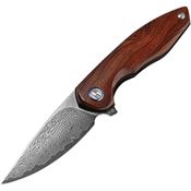 Bestech L08E Bambi Bead Blast Damascus Knife Ironwood Handles