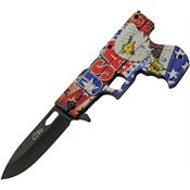 Rite Edge 300227EG Gun Eagle Linerlock Knife ABS Handles