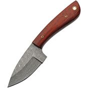 Damascus 1375 Skinner Damascus Fixed Blade Knife Mahogany Handles
