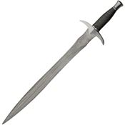 Damascus 5026 Langferd Sword Steel Fixed Blade Knife Black Handles