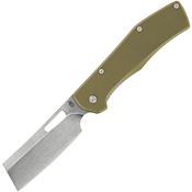 Gerber 1760 Flatiron Stonewash Knife Green Handles