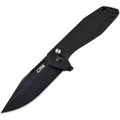 CJRB 1928BBK Riff Button Lock Black Knife Black Handles