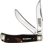 Marbles 682 Trapper Knife Brown Checkered Bone Handles