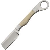 Pakistan 203453BO Razor Satin Fixed Blade Knife White Handles