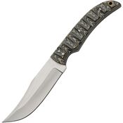 Pakistan 203486 Mountain Hunter Satin Fixed Blade Knife Gray Handles