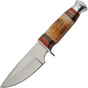 Pakistan 203490 Cave Bone Hunter Satin Fixed Blade Knife Wood Handles