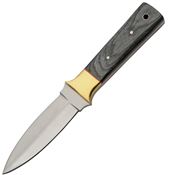 Pakistan 203493 Boot Satin Fixed Blade Knife Gray Handles