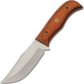 Pakistan 203494 Hunter Mosaic Pin Satin Fixed Blade Knife Brown Handles