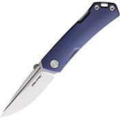 Real Steel 7093 Luna Maius Backlock Satin Folding Knife Slate Blue Handles