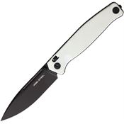 Real Steel 7652WB Huginn Slide Lock Black Oxide Folding Knife White Handles