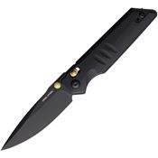 Real Steel 7711BB Sacra Slide Lock Black Folding Knife Black Handles