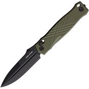 Real Steel 7752GB Muninn Slide Lock Black Folding Knife OD Green Handles