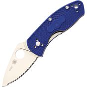 Spyderco 148SBL Ambitious Serrated Linerlock Knife Blue Handles