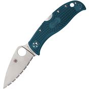 Spyderco 262SBLK390 Leafjumper Lockback Knife Blue Handles