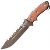 TOPS SE107C2DC Eagle 107C Delta Midnight bronze Fixed Blade Knife Tan Handles