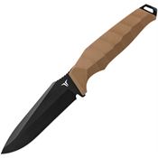 TRUE FXK0001 TRUE Black Fixed Blade Knife Tan Handles