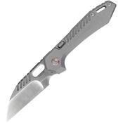 Vosteed MHET2 RSKAOS Top Wharncliffe Linerlock Knife Gray Handles