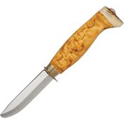 Arctic Legend 115 Child's Satin Fixed Blade Knife Curly Birch Handles