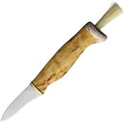 Arctic Legend 153 Mushroom Satin Fixed Blade Knife Curly Birch Handles