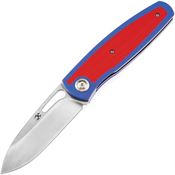 Kansept 1050A1 Mato Linerlock Knife Red/Blue Handles
